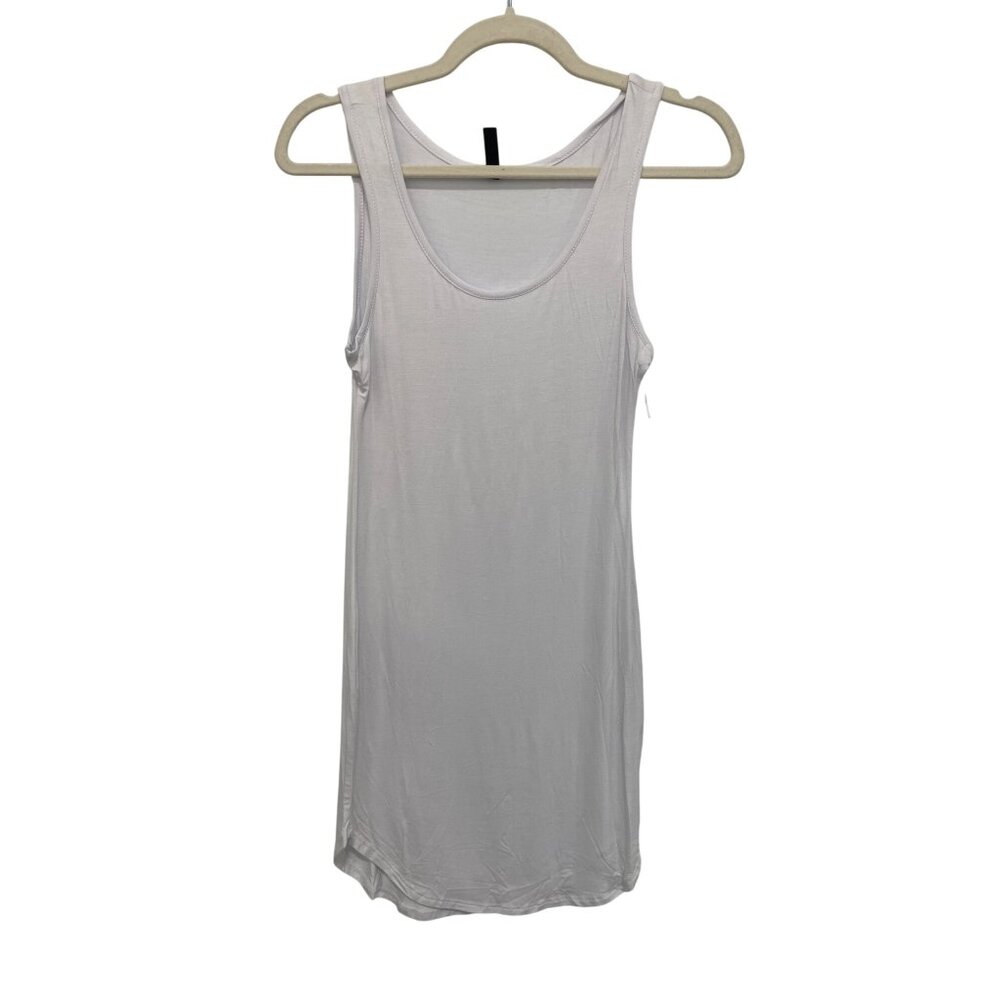 Go Jane Sleeveless Tank Mini Dress Size Medium Scoop Neck White Casual Essential